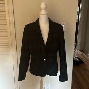 Classic Plaid Blazer with back peplum! ONLY WORN ONE TIME!